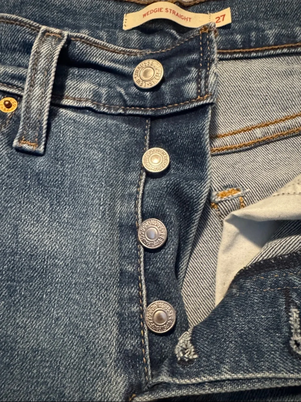 Levi's Medium Blue Straight-Leg Denim Jeans - Picture 8 of 10